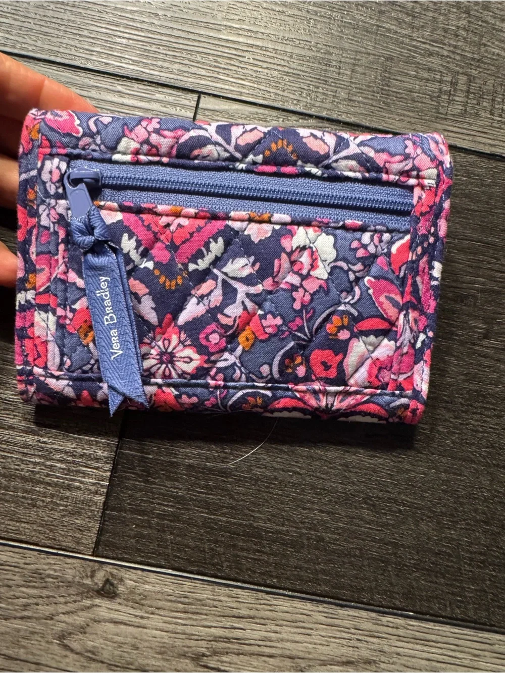 Vera Bradley Quilted Floral Wallet in Pink, Purple & Orange - Picture 4 of 6